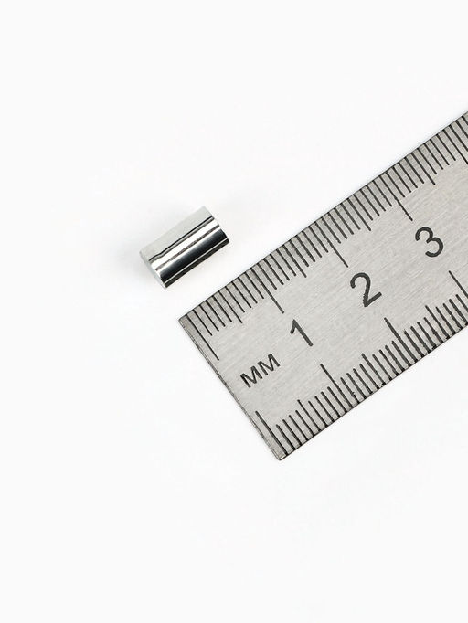 Замок-концевик магнитный, 5 шт. L=20 мм, внутренний d=6 мм, цвет серебро