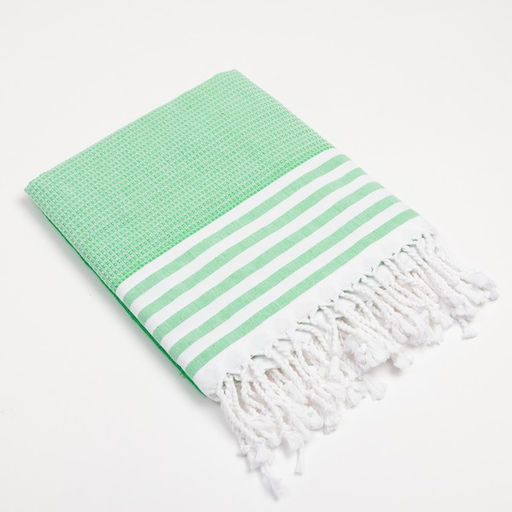 Пештемаль для пляжа, бани, сауны Waffle 100х180 см, салатовый - Lovelife фото 2