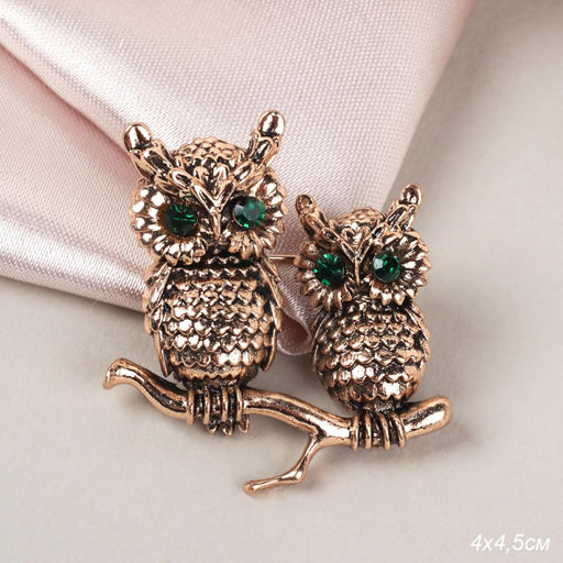 Брошь Совы / 5525 G /уп 12/