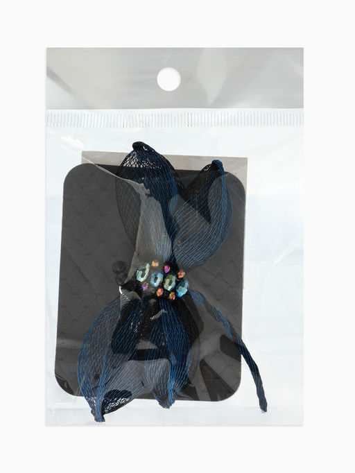 Брошь «Стрекоза», плетёная, синий, чёрная