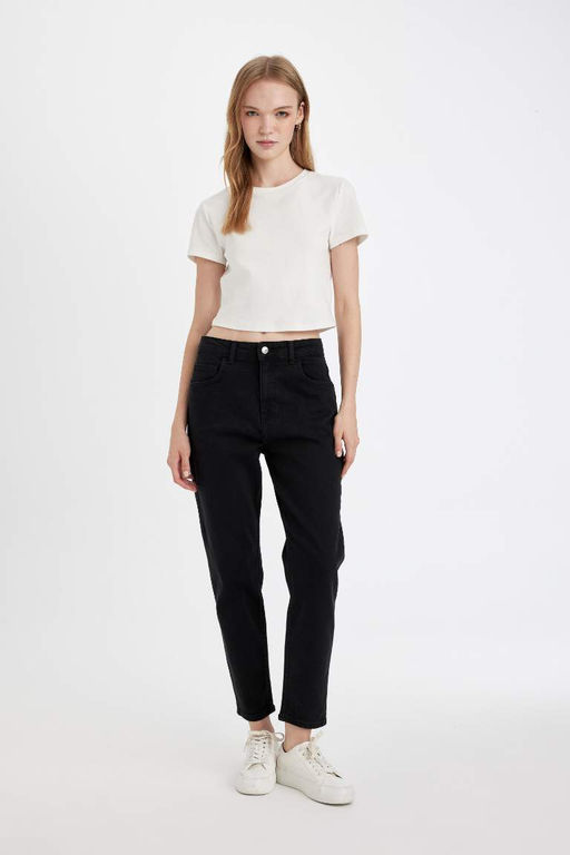 Lina Comfort Mom с высокой талией, удобная посадка, легкие, облегающие, до щиколотки, джинсовые брюки - Defacto фото 3