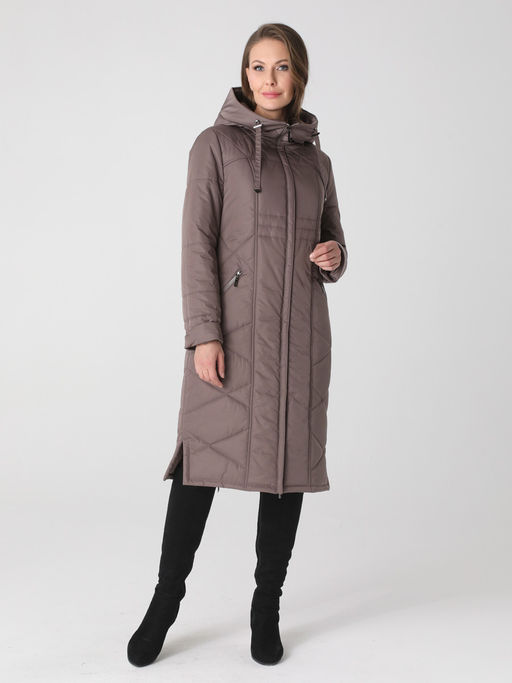 Еврозима! 24310 Пальто дем. бежево-коричневый - Dizzyway фото 2