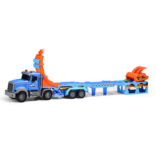 Машина "Трюковой Трак" (2 машины в комплекте, цвет синий, на батарейках) в коробке