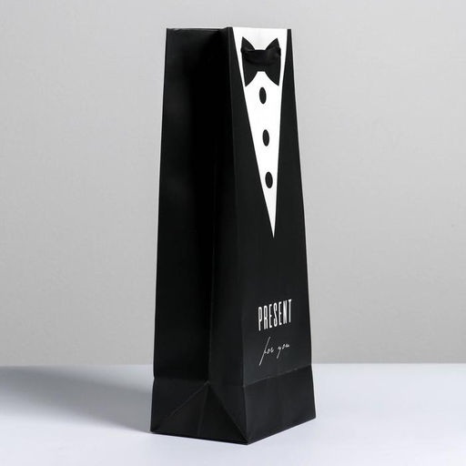 Пакет ламинированный под бутылку Present for man, 13 x 35 x 10 см - Дарите счастье фото 3