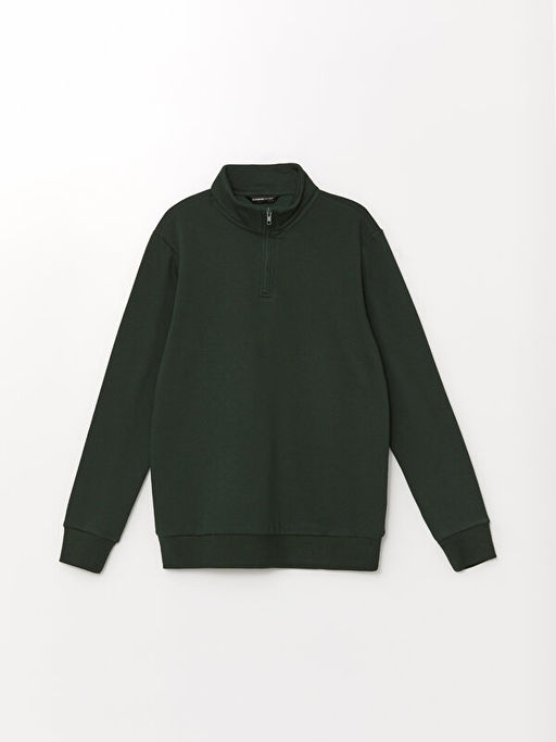 Dik Yaka Uzun Kollu Erkek Sweatshirt