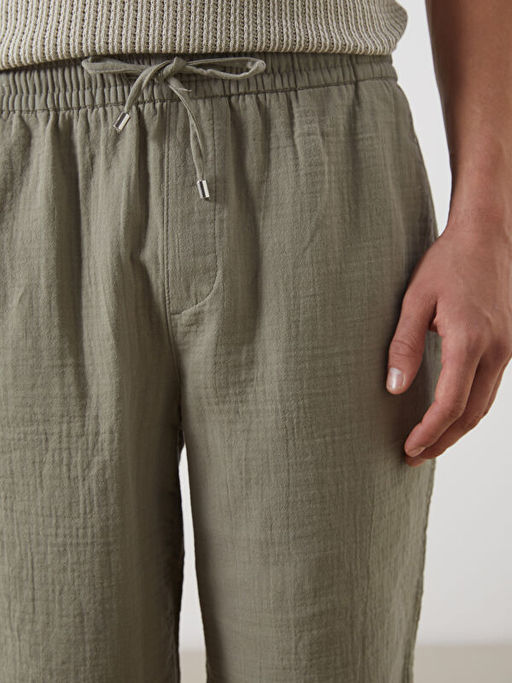 Slim Fit Beli Ba?lama Detayl? Erkek ?ort