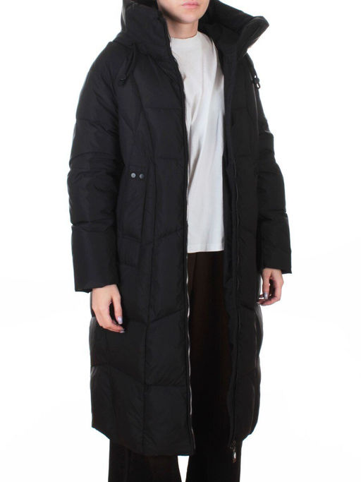 8855 BLACK Пальто зимнее женское (200 гр. холлофайбер)