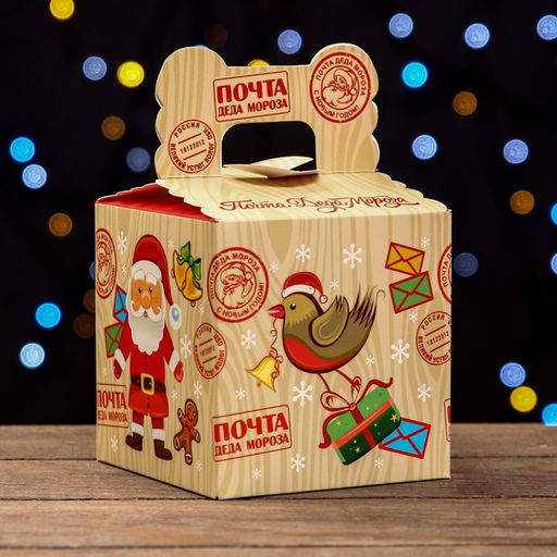 Цена за 5 шт. Подарочная коробка Новогодняя посылочка, 10,8 х 10,8 х 10,8 см - Simaland фото 7