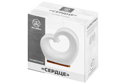 Салфетница 11*6*10,5 см "Сердце" на дер. подставке
