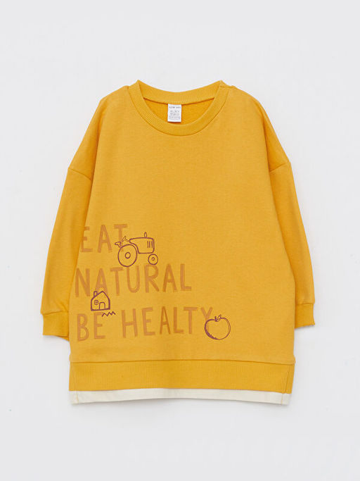 Bisiklet Yaka Uzun Kollu Bask?l? Erkek Bebek Sweatshirt ve Pantolon 2li Tak?m - Waikiki фото 2