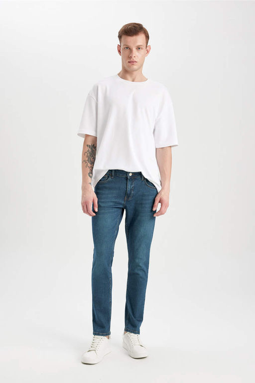Pedro Slim Fit Джинсовые брюки узкого кроя с нормальной талией и узкими штанинами - Defacto фото 3