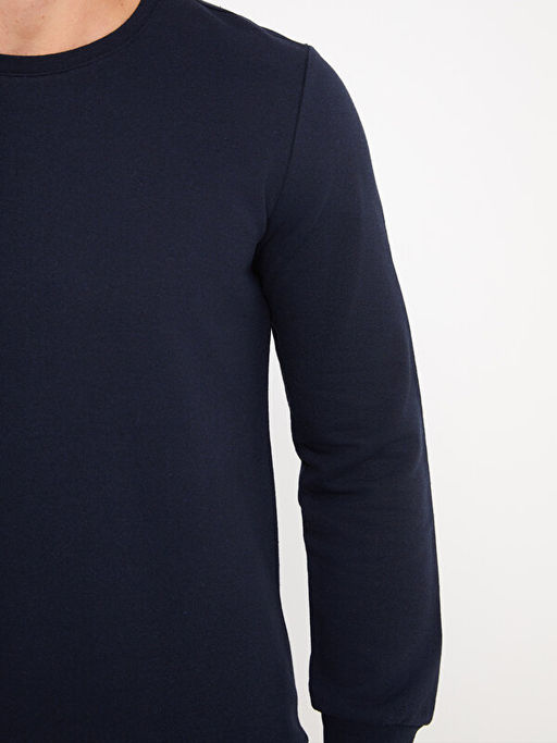 Bisiklet Yaka Uzun Kollu Erkek Sweatshirt