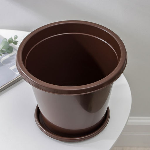 Цена за 2 шт. Горшок для цветов с поддоном «Альтернатива. Эконом», 3 л, пластиковый, коричневый