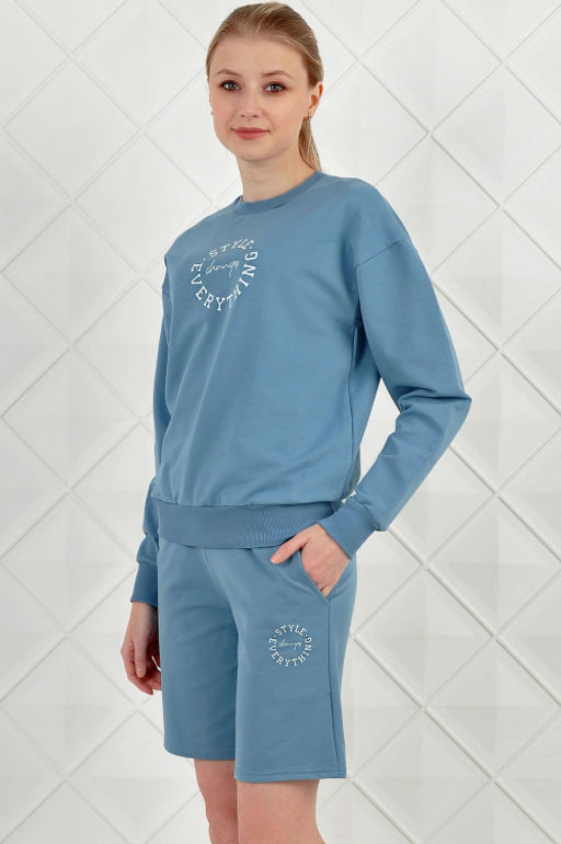 Арт. 5342 Костюм женский с шортами 42-50 (5 шт) Цвет:верх- темно-серый, низ- темно-серый - Калинка фото 19