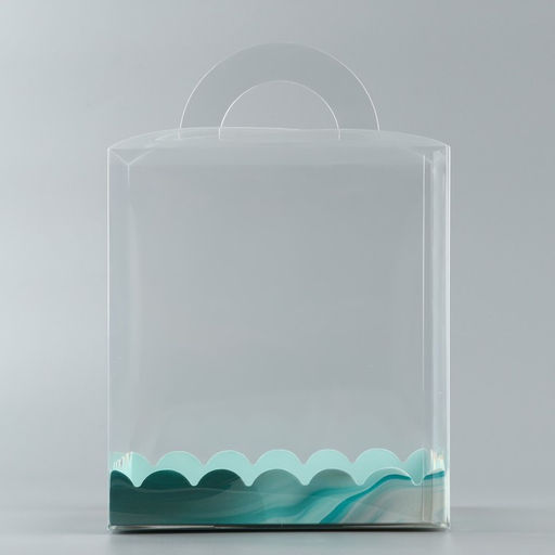 Цена за 5 шт. Коробка кондитерская, сундук, упаковка, «Бирюза», 16×16×18 см