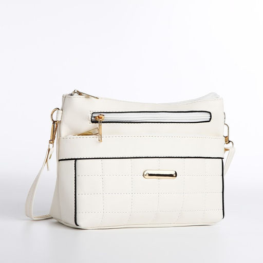Сумка кросс-боди на молнии, цвет молочный - Simaland фото 3