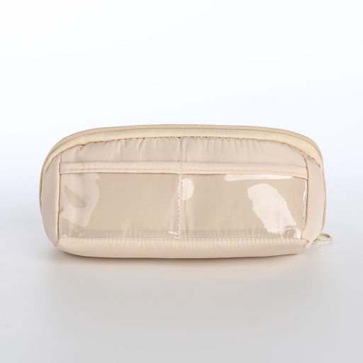 Косметичка на молнии, маленькая, с отделами, бежевая - Simaland фото 2