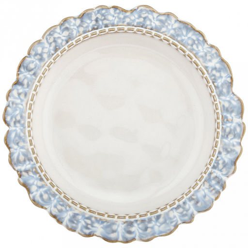 "Жемчужина" Тарелка мелкая фарфоровая д217мм h32мм, фигурная, с деколью, отводка (Китай)