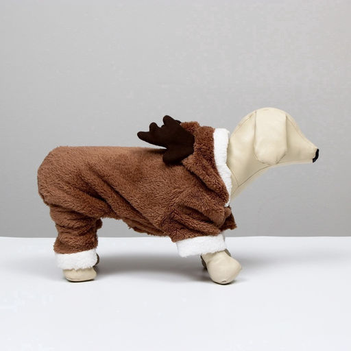 Новогодний костюм для животных Олень, L (ДС 30, ОГ 42 см), коричневый - Simaland фото 3