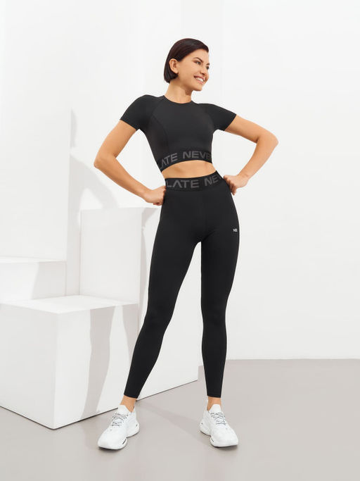 Эластичный черный рашгард с брендированием на резинке - NEVERLATE фото 4