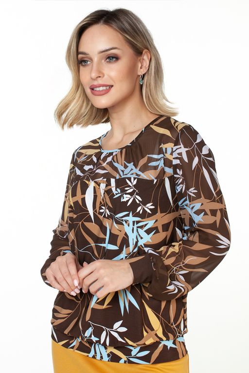 Блузка женская 4130-24/09/Оливково-зеленый, коричневый - Rise фото 10