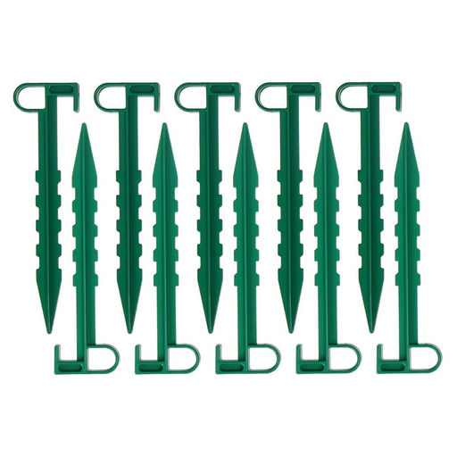 Цена за 2 шт. Набор колышков для зажима укрывного материала, h=14 см, набор 10 шт., Greengo