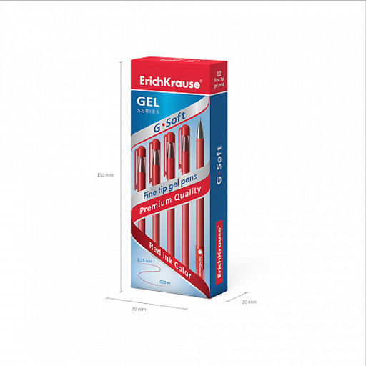Цена за 12 шт. Ручка гелевая ErichKrause G-Soft Stick Classic 0.38, цвет чернил синий (в коробке по 12 шт.)  фото 15