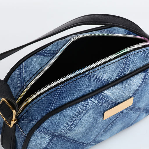 Сумка женская кросс-боди на молнии, 20.5×6.5×11.5 см, синяя