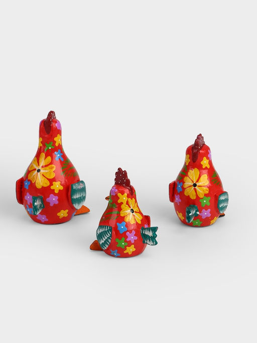 Сувенирный набор Курочки, 12 см, 10 см, 8 см, дерево