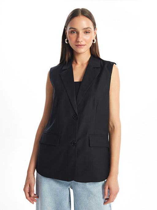 Ceket Yaka Kad?n Klasik Yelek