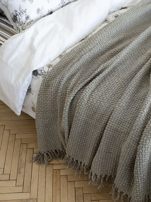 Плед плетеный 150x200 серый - Denastia фото 3