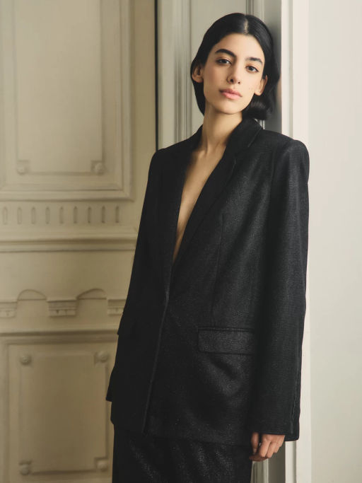 Однобортный жакет с блестками / Zarina