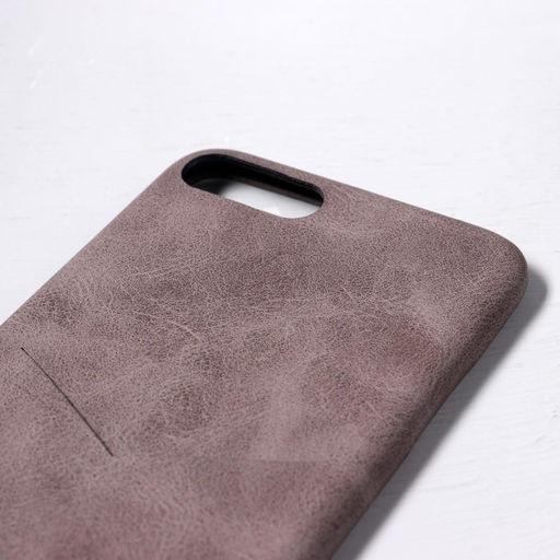 Чехол LuazON для iPhone 7 Plus/8 Plus, с отсеком под карты, кожзам, коричневый
