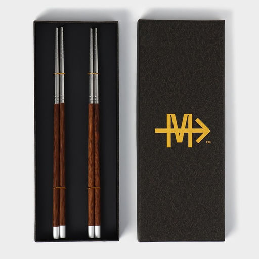 Палочки для суши из неражавеющей стали Magistro, d=0.8 см, 25 см, набор 2 пары, 304 сталь, серебристые