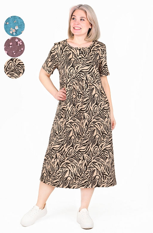 Платье Альбина Х-480 (48-62) кулирка. Цвет в ассортименте - Лотос фото 7