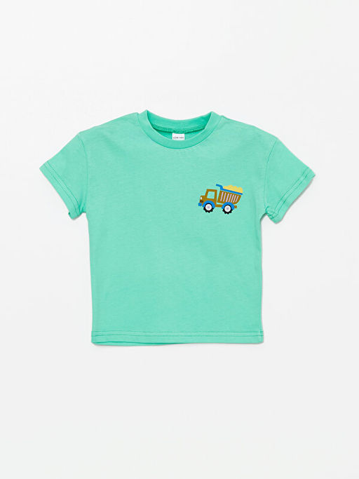 Bisiklet Yaka K?sa Kollu Bask?l? Erkek Bebek Ti??rt 2li - Waikiki фото 3