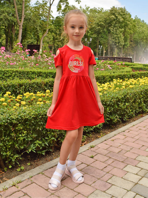 Платье красный М2715