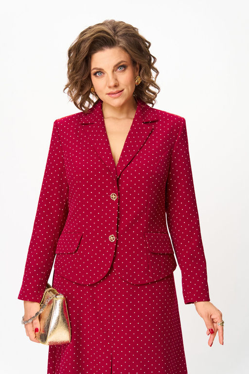 Костюм Svetlana Style 2140 бордовый+горох