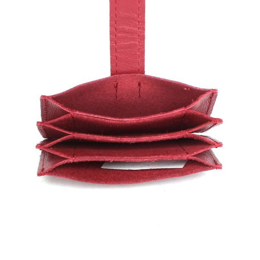 Обложка пропуск/карточка/проездной Croco-фк-1008 натуральная кожа бордо бергамо (91) 255256  фото 3