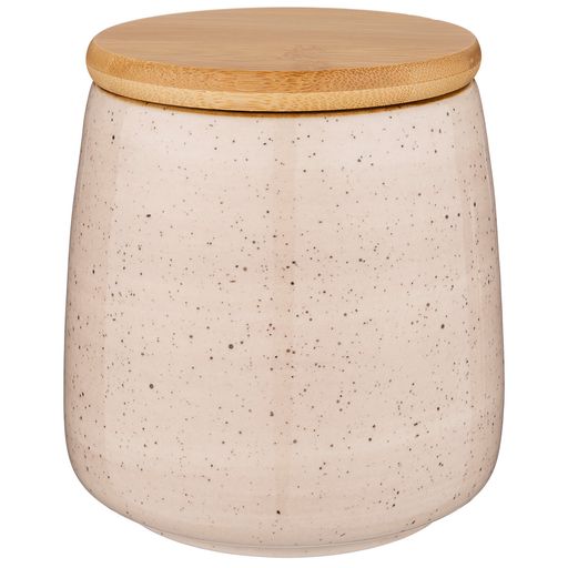 БАНКА С ДЕРЕВЯННОЙ КРЫШКОЙ BRONCO NATURE 13*12 СМ 900 МЛ КРЕМОВАЯ