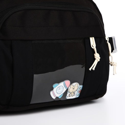 Сумка молодёжная на молнии, цвет чёрный - Simaland фото 4