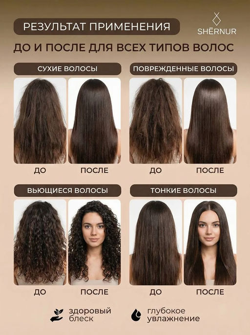 Шампунь для сухих и поврежденных волос, 300 мл. - SHERNUR фото 8