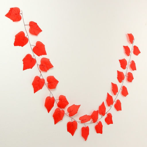 Декор «Гирлянда из листьев» длина: 2,4 м, ширина: 26 см, цвет красный