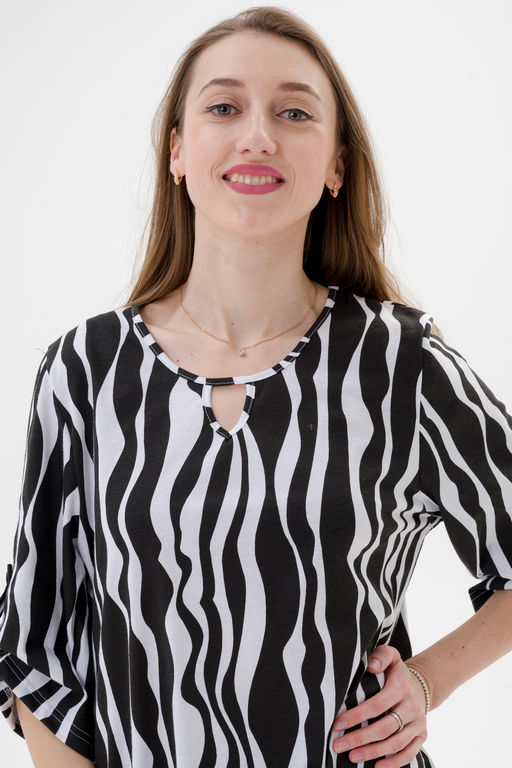 Туника женская из кулирки Полина зебра макси - Амадэль фото 9
