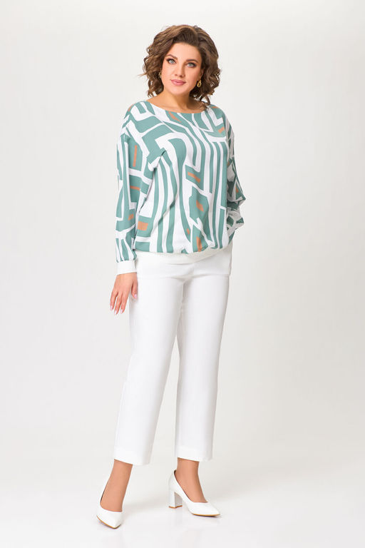 Блуза Swallow 803.2 черный+серебряный узор фото 699