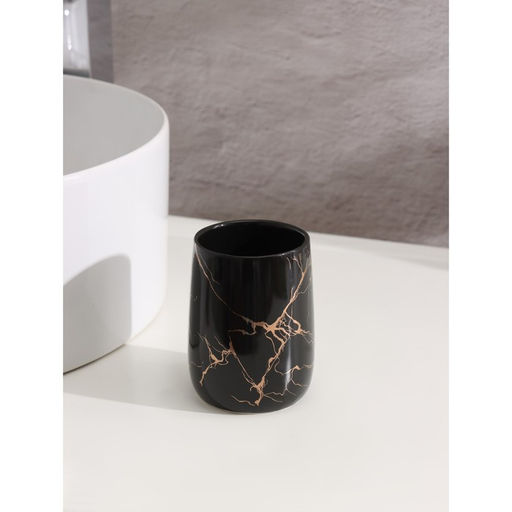 Набор для ванной SAVANNA Молния, 4 предмета, мыльница, дозатор для мыла, 2 стакана, чёрный  фото 4