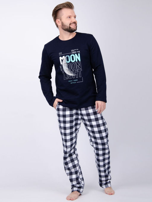 Пижама Луна футер с начёсом, трикотаж - Малина фото 2