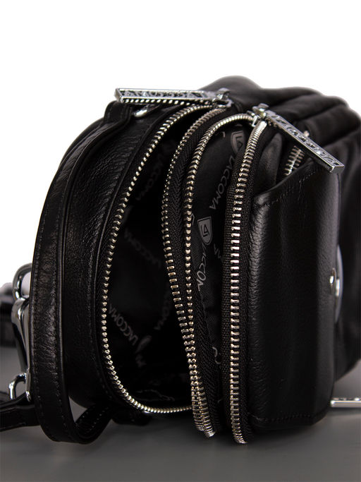 LACCOMA рюкзак 18147-черный натуральная кожа полиэстр  фото 4