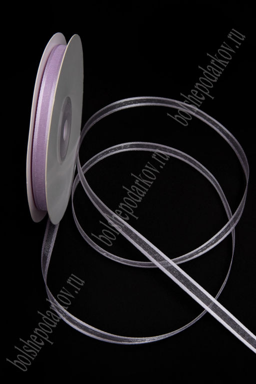 Лента органза с атласными краями 0,7 см*25 ярд (SF-8087) фиолетовый №44