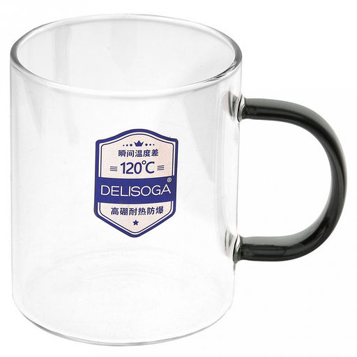 Делисога (Delisoga) Кружка стеклянная 280мл Байкал тонкостенное, боросиликатное стекло, цветная ручка, д6,9см h8,5см, д/горла 6,8см, д/основания 6,4см, набор 6 штук, в подарочной коробке (Китай) - Домашняя мода фото 9